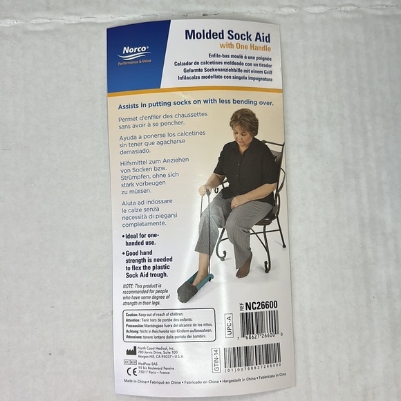 🔵 NORCO Molded Sock Aid With One Handle - Picture 2 of 7